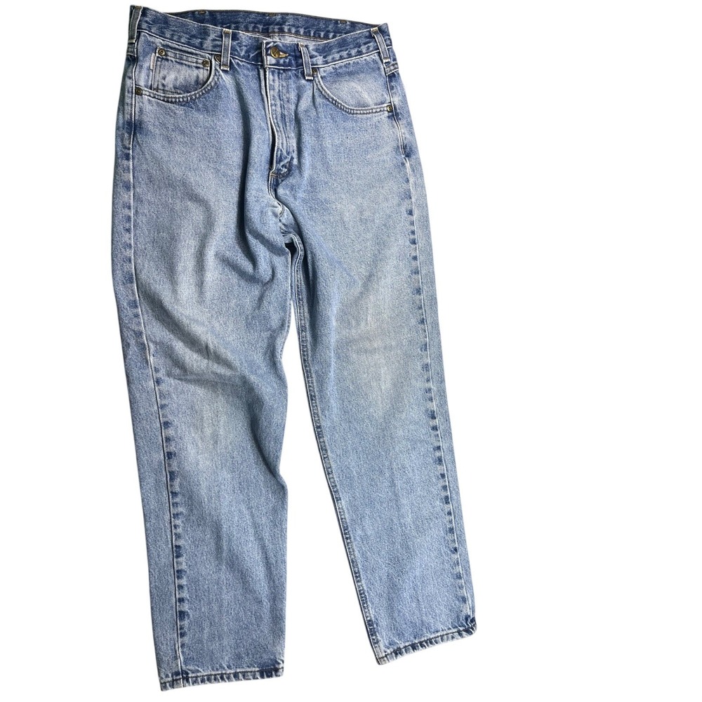 Carhartt‎ Relaxed Fit Jeans 34x32 Light Wash Straight Leg Denim Workwear